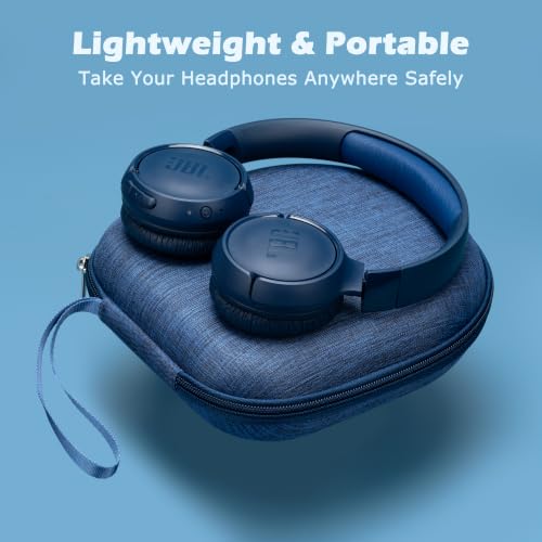 Ginsco Universal Headphone Case Compatible with JBL Tune 510BT 720BT, Sony WH-CH 720N/WH-CH520, with Bose/JBL/Soundcore Life Q20i Q30/BERIBES/TOZO/KVIDIO etc Over-Ear Headphones (Blue) - color: Blue