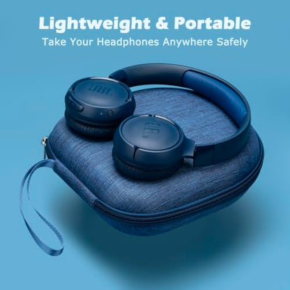 Ginsco Universal Headphone Case Compatible with JBL Tune 510BT 720BT, Sony WH-CH 720N/WH-CH520, with Bose/JBL/Soundcore Life Q20i Q30/BERIBES/TOZO/KVIDIO etc Over-Ear Headphones (Blue) - color: Blue