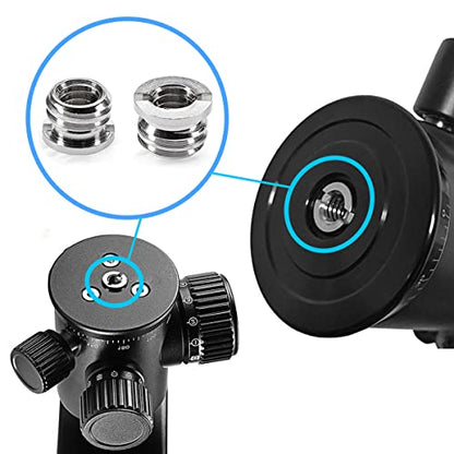 Threaded Tripod Screw Adapter Double Head Stud Standard Mounting Thread Converter 1/4" Male to 3/8" Female Adapter Set for Camera Cage Mount Light Stand Monopod Shoulder Rig Tripod,Camera Monitor