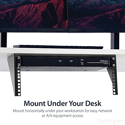 StarTech 4U Vertical Wall-Mount Rack Bracket, 19in, 125lb, TAA (RK419WALLV) | Open-frame L-shaped bracket for network and data equipment, Low-profile, EIA-310, 56.7kg, Any depth - size: 4U