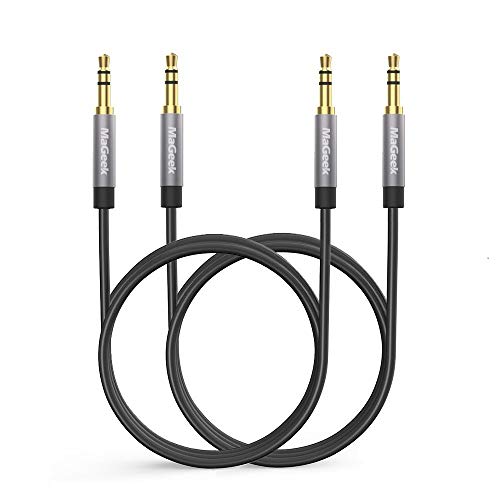 MaGeek 3.5mm Audio Aux Cord, Male to Male Auxiliary Audio Cable Compatible with Beats Headphones, iPhone, iPod, iPad, Car Audio, or Any Audio Device with 3.5mm Aux Port (Black) (2-Pack_6.6ft) - size: 2-Pack, 6.6 ft