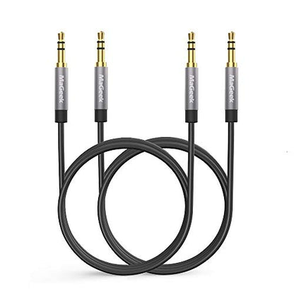 MaGeek 3.5mm Audio Aux Cord, Male to Male Auxiliary Audio Cable Compatible with Beats Headphones, iPhone, iPod, iPad, Car Audio, or Any Audio Device with 3.5mm Aux Port (Black) (2-Pack_6.6ft) - size: 2-Pack, 6.6 ft