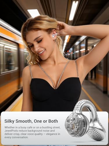 JewelPods C01 Pro Open Ear Headphones, SLV | Luxury Jewelry, Wireless Earbuds - color: SLV *
