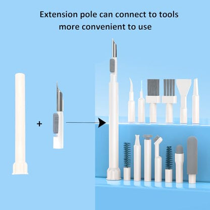 Electronics Cleaning Kit 32 in 1 Multi-Functional Keyboard Cleaning Kit | Phone Cleaning Tool Kit for Cleaning Computer, Keyboard, Earbuds, Laptop, Camera, Lens, Monitor - color: White