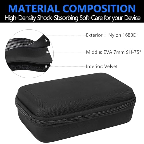 Musiin Audio Interface Case Compatible with Focusrite Scarlett 2i2 4th Gen | Hard shell case with velvet lining and mesh pocket for Audio Interface and Roland AIRA Compact gear. - color: Black