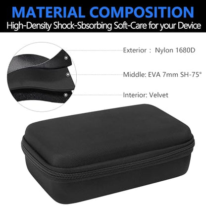 Musiin Audio Interface Case Compatible with Focusrite Scarlett 2i2 4th Gen | Hard shell case with velvet lining and mesh pocket for Audio Interface and Roland AIRA Compact gear. - color: Black