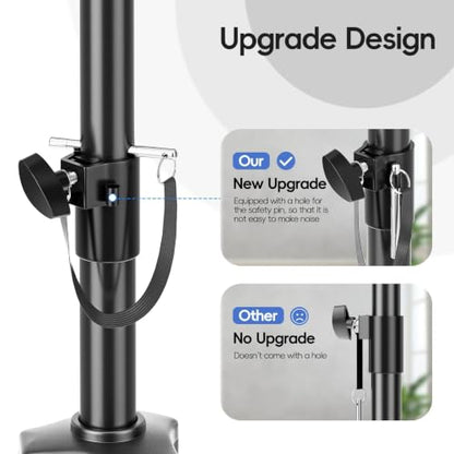 EMART PA 스피커 스탠드, 휴대용 가방과 한 쌍, 높이 조절 가능 99.1-195.6cm(39-77인치) | 콘서트, 음악 및 파티를 위한 장착 브래킷이 있는 전문가용 튼튼한 Dj 삼각대 - 63.5kg(140파운드) 지지