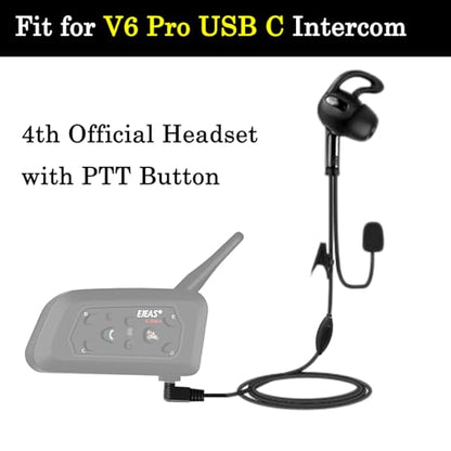PTT Referee Headset with USB C Interface, Earphone with Push to Talk Button for 4th Official, Earpiece Fit for V6 V4 FBIM Soccer Football Coach Intercom Radio