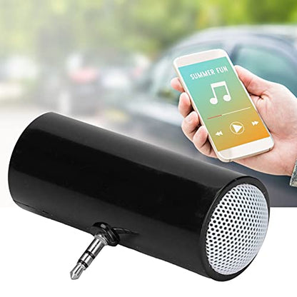 Mini Speaker, 3.5mm Jack Stereo Speaker Portable MP3 Music Player Speaker Amplifier for Smart Phones, Tablets, Laptops, PCs, MP3, MP4(Black)