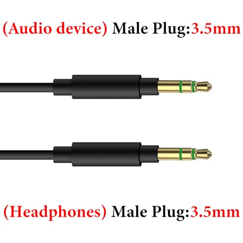 GEEKRIA Audio Cable Compatible with Sony WH-1000XM6/1000XM5/1000XM4, XB920N/XB910N, CH720N, ULT Wear Headphones Cable, 1/8" (3.5mm) to 3.5mm Replacement Stereo Cord (4 ft/1.2 m)