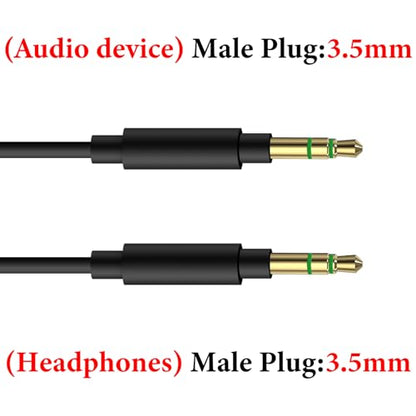 GEEKRIA Audio Cable Compatible with Sony WH-1000XM6/1000XM5/1000XM4, XB920N/XB910N, CH720N, ULT Wear Headphones Cable, 1/8" (3.5mm) to 3.5mm Replacement Stereo Cord (4 ft/1.2 m)