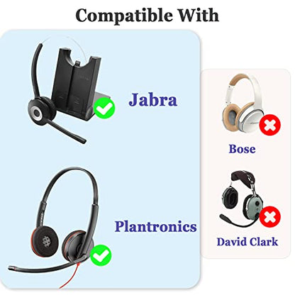 Plantronics Headset Ear Cushions Replacement Earpads Foam Ear Pads (4 Pack) | Work for Plantronics HW251N HW261N HW510 HW520 Blackwire C320 3210 3220 3320 Jabra PRO 920 930 Biz 1500 GN2000 Headphones