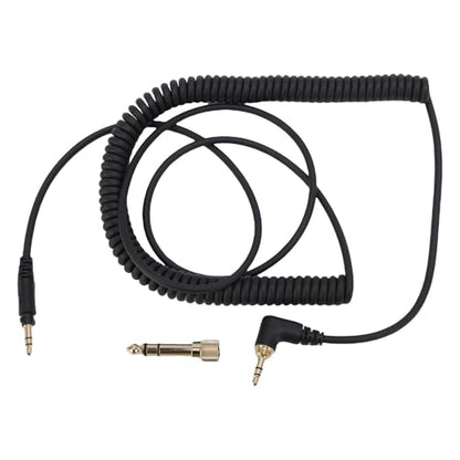 Fabater Coiled Audio Cable, 3.5mm Angled Aux Cord Replacement for DJ1200 Headphones with 6.35mm Adapter Extension Wire Stretchable to 3. Lossless Sound No Tangling for DJ Studio Home Use