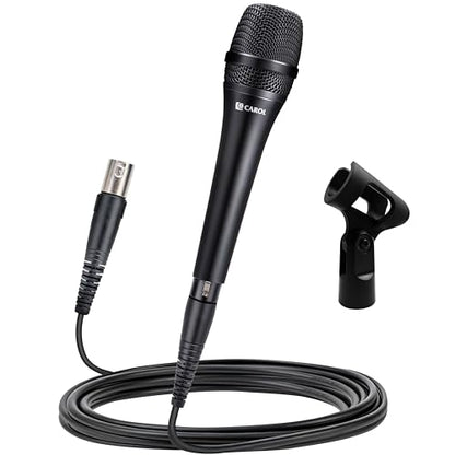 CAROL AC-930 Professional XLR Wired Vocal Microphone for Singing. No-Switch | AHNC supercardioid dynamic mic stops rumble & feedback. 50Hz-18kHz response for studio vocals. Hum-bucking coil blocks EMI.