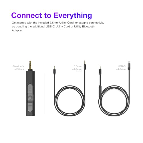 Koss KPH40 Utility On-Ear Headphones, Stealth Grey, Interchangeable Cord | Lightweight, Ultra-Wide Frequency Response, Stainless Steel Adjustable Headband - color: Stealth Black