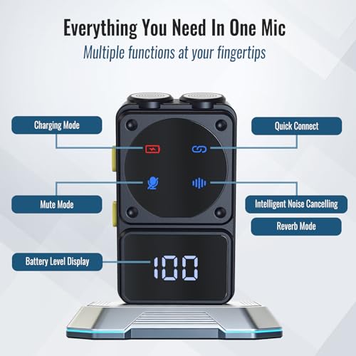 Wireless Microphone for iPhone Android with Noise Reduction