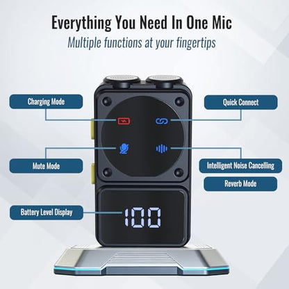 Wireless Microphone for iPhone Android with Noise Reduction