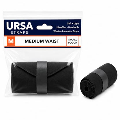 URSA Waist Strap - Medium Waist, Big Pouch (Black) | Ultra Slim, Breathable & Stretchy Microphone Transmitter Straps, Compatible with Most Transmitter/Receivers - color: Black, size: Medium Waist - Big Pouch