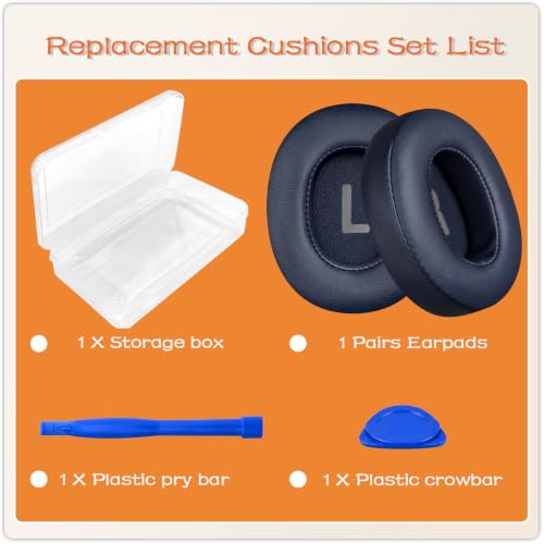 Replacement Ear Pads for JBL Tune 700BT, 710BT, 720BT, Tune 750BTNC, 760NC, 770NC Wireless Over-Ear Headphones, Ear Cushions, Ear Cups Cover Repair Parts (Blue) - color: Blue