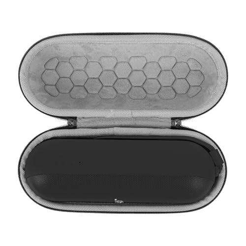 Geekria Shield Speaker Case Compatible with Beats Pill Case Cover, Replacement Hard Shell Portable Speaker Protective Carrying Bag with Keychain Hook (Dark Grey) - color: Dark Grey