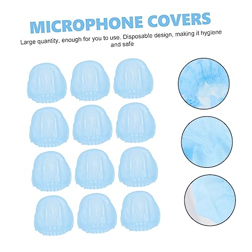 SUPVOX 200pcs Disposable Microphone Covers Non-woven Mic Protectors for Ktv and Singing Easy to Use Windproof Design Sanitary Protection for Handheld Microphones