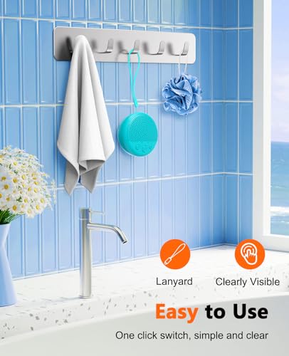 LENRUE Shower Speaker, Bluetooth Waterproof Speaker Wireless, Portable Speaker with Clear Loud Sound, Suction Cup, Lanyard, Ideas Gifts - color: Blue