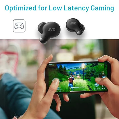 JVC Active Noise Cancelling True Wireless Earbuds - Bluetooth 5.3 with ANC - Comfortable Fit with S/M/L Silicon & Memory Foam Earpieces - IPX4 Water Resistant - 28 Hrs Playback - Compact Charging Case - color: Black