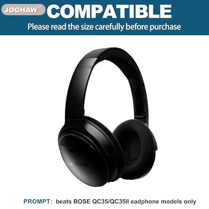 Headphones Replacement Ear Pads, Protein Leather earpad Cushions for Bose QuietComfort QC35 Headphones, Replacement Earpads, Softer Memory Foam - Black - color: Black
