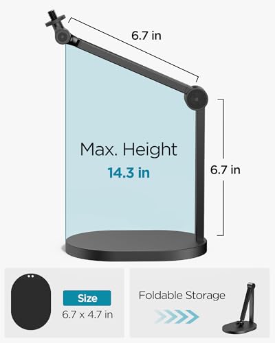 InnoGear Mic Stand Desk Max Load 2.64 lb Desktop Microphone Stand Boom Arm | for Fifine AM8 K669B Blue Yeti HyperX, Minimal Footprint, Fine-Tune Tension, Heavy Hold, 2.64 lb Weight Capacity