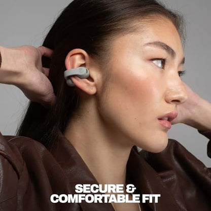 Skullcandy Push 720 Open Wireless Open-Ear Bluetooth Earbuds - Cement | Waterproof, Clip-On Lightweight Design, 30 Hours Battery, Wireless Charging Pouch, Exercise, Running Outdoors, Gym, Fitness - color: Cement