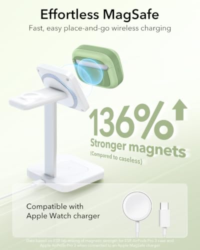ESR for AirPods Pro 3 Case (2025), Compatible with MagSafe, Light Green | Compatible with AirPods Pro 3 (USB-C Cable), Magnetic Lid, Full Drop Protection Cover with Lanyard - color: Light Green, size: AirPods Pro 3 Case
