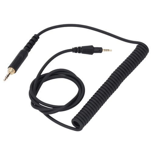 Dioche Headphone Cable Replacement with Locking Mechanism 3.5mm to 6.3mm Adapter for DJ Headphones HDJ Series Spring Extension Cord for Studio & Home Use