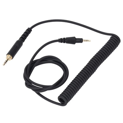 Dioche Headphone Cable Replacement with Locking Mechanism 3.5mm to 6.3mm Adapter for DJ Headphones HDJ Series Spring Extension Cord for Studio & Home Use
