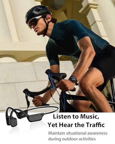 Bone Conduction Headphones, Swimming Headphones, Open Ear Headphones, Black | IPX8 Waterproof MP3 Mode 8GB Memory Up to 12 Hours Playtime, Bluetooth 6.0 Earbuds Secure Fit for Running and Fitness - color: Black