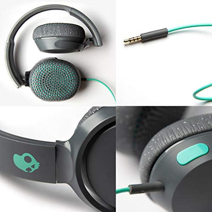 Skullcandy Riff On-Ear Wired Headphones with 3.5mm AUX Plug - Blue/Sunset | Travel Ready with 3.5mm Wired Connection, Built-In Microphone, Foldable Lightweight Comfortable Design, Durable Headband - color: Blue/Sunset, size: One Size, style: Riff