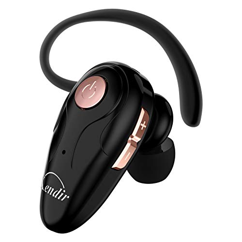 Kendir Bluetooth Headset, V5.0 Ultralight Wireless Headphone Cell Phone Earpiece with Mic Headsetcase,Volume Control, Handsfree Earbud,Compatible with Android/iPhone/Smartphones/Laptop - color: Black