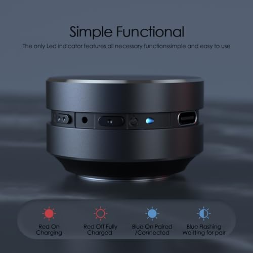 Docooler Bone Conduction Speaker, Mini Bone Conduction Portable Speaker, Small Speaker, Wireless Speaker Stereo Bass Sound Creative Portable Speaker, Built-in Mic Sound for Home,Outdoor (Black 1 Pack)