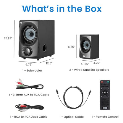 Acoustic Audio by Goldwood Bluetooth 2.1 Speaker System 2.1-Channel Home Theater Speaker System, with Optical/Aux/USB/SD Inputs Black (AA2172) - color: Grey