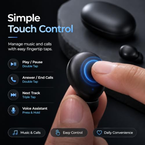 Ultra-Smallest Invisible Earbuds, Discreet Mini Wireless Headphones, Hidden Bluetooth Buds for Small Ears & Sleeping, Compact Sleep Headphones for Side Sleepers, Long Standby - color: Black