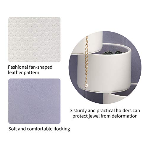 Vlando Valentine Day Gift for Wome, Travle Jewelry Organizer, Bridal Shower, Bridesmaid Gifts for Wedding Day, Bridesmaid Proposal Gifts, Travel Jewelry Case - White | Stepped Sections Compartments Keep Jewelry Visible, Soft Lining Protect Pieces, Snap Cl