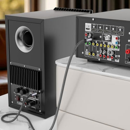 VANAUX Subwoofer Cable RCA/Phono Audio Cable (75 ohm,24K Gold-Plated, Double Shielded Digital Analogue,Male/Male) for Amplifiers,Home Theater,Hi-Fi Systems(26ft/8m) - size: 26