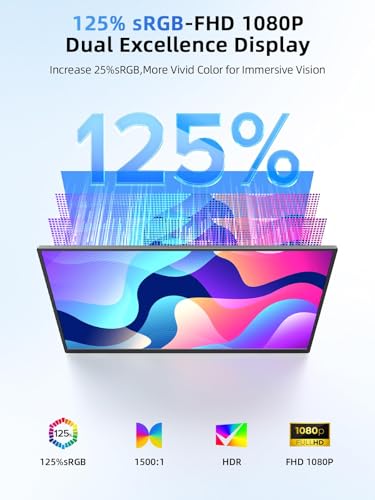 UPERFECT Portable Monitor Touchscreen 15.6 Inch 125% sRGB Travel Monitor - size: 15.6 inch