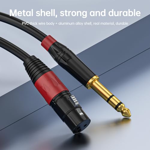 1/4" TRS to XLR 3M Pro Balanced Interconnect Cable,XLR Female to 1/4 Inch (6.35mm) Stereo Balanced Microphone Stereo Audio Converter AdapterCable 2Pack- 10Feet - style: XLR Female to 6.35mm-2Pack