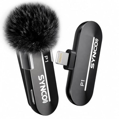 SYNCO Wireless Lavalier Microphone for iPhone, Mini Wireless Lapel Mic with Noise Cancellation, 492ft/150m Range, Real-Time Monitoring, Plug & Play for TikTok, YouTube, Vlog, Streaming & Interview
