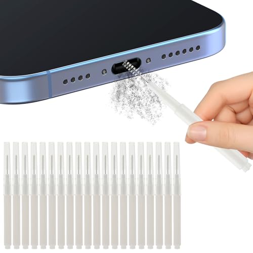 20Pcs Charging Port Cleaner, Speaker Port Cleaner Kit fit for iPhone Phone, Phone Cleaning Kit for Cell Phone Earbuds, Receiver AirPods 4, Tablet Camera Etc