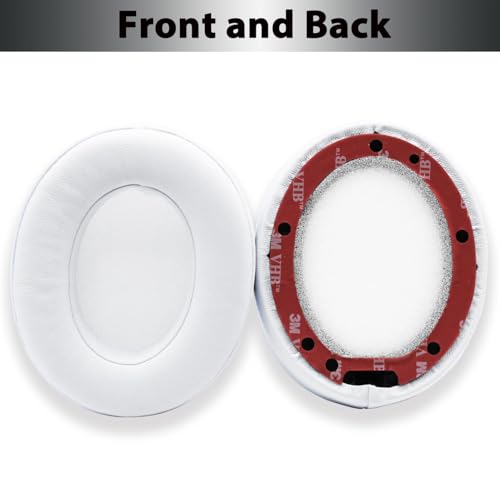 Adhiper Studio 3 Replacement Earpads Ear Cushions Pads Muffs Compatible with Studio 2 Studio 3 B0500 B0501 Wired Wireless Over-Ear Headphones (White) | Soft Protein Leather & Memory Foam Earpad Replacement, Ear Cushions Fit Studio3 & Studio2, Replace Peel