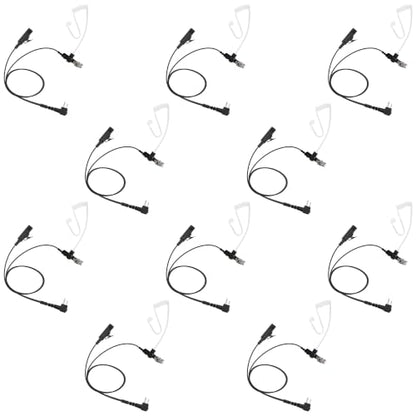 10 Pack BCT22-M1 2-Wire Surveillance Acoustic Tube Earpiece with PTT Mic Compatible with Motorola CP200D CP100D R2 DEP450 BPR40D CP200 CP185 BPR40 Yaesu FT-65 FT-25 FT-4X/V XiR P3688 - size: 10 Pieces
