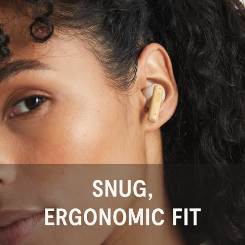 House of Marley Little Bird True Wireless Earbuds, Touch Controls, Built-in Mic, 24 Hours Playtime with Case, USB-C Quick Charge, Sustainable Materials, Movie and Gaming Mode, Cream | Earphones with integrated microphone, 24 hours of battery life, In-ear