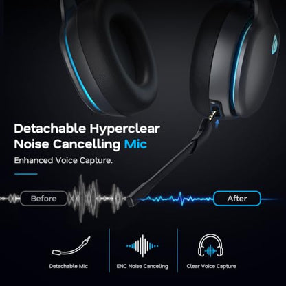 AOC 2.4GHz Wireless Gaming Headset for PS5, PS4, Switch, 45Hr, Space Gray | Bluetooth 6.0 Gaming Headphones with Noise Canceling Mic, 7.1 Virtual Surround, Great for Fortnite & Call of Duty/FPS Gamers - color: Space Gray