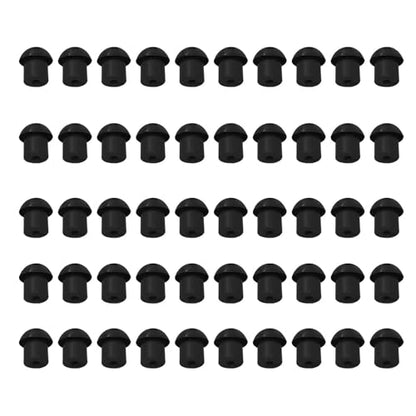 50Pcs Replacement Ear Tips Earbud Radio Black Silicone Mushroom | compatible with Motorola Baofeng Kenwood Midland Yaesu Cobra Icom HYT Acoustic Tube Earpiece 2 Way Raio - color: Black